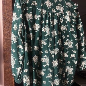 LC Lauren Conrad Emerald Floral Top